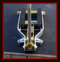 Hydrolic jack used to lift motorcycles for detailing by Fifty Dollar Detail.